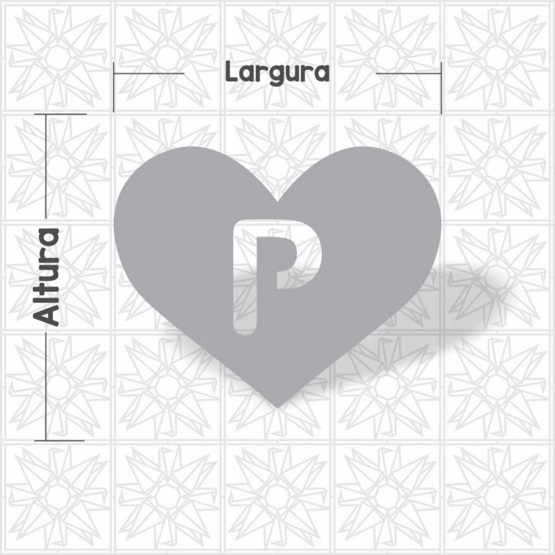 Coração Letra P Vazada
