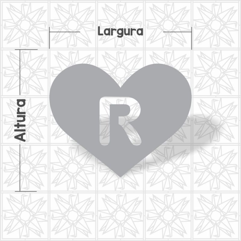 Coração Letra R Vazada