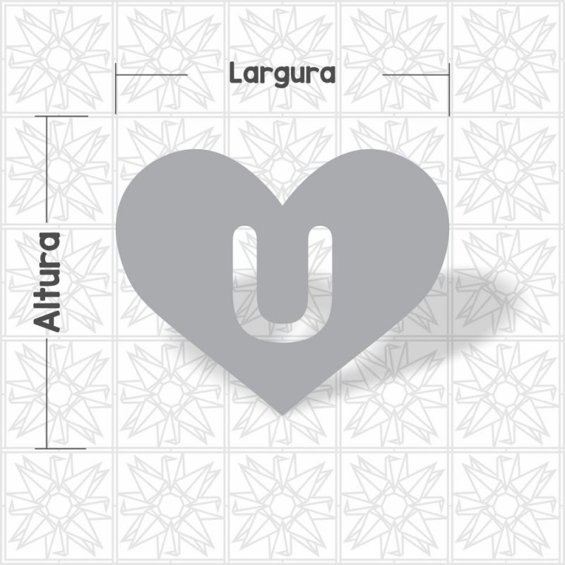 Coração Letra U Vazada