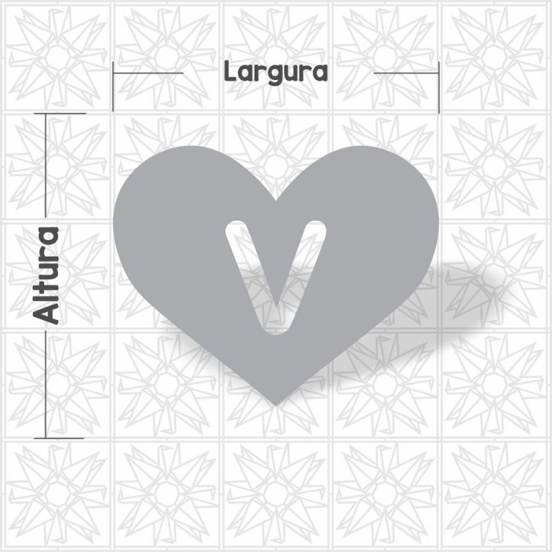 Coração Letra V Vazada