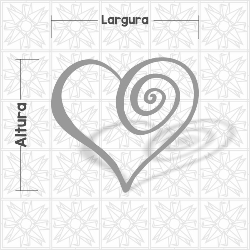 Coração vazado com espiral