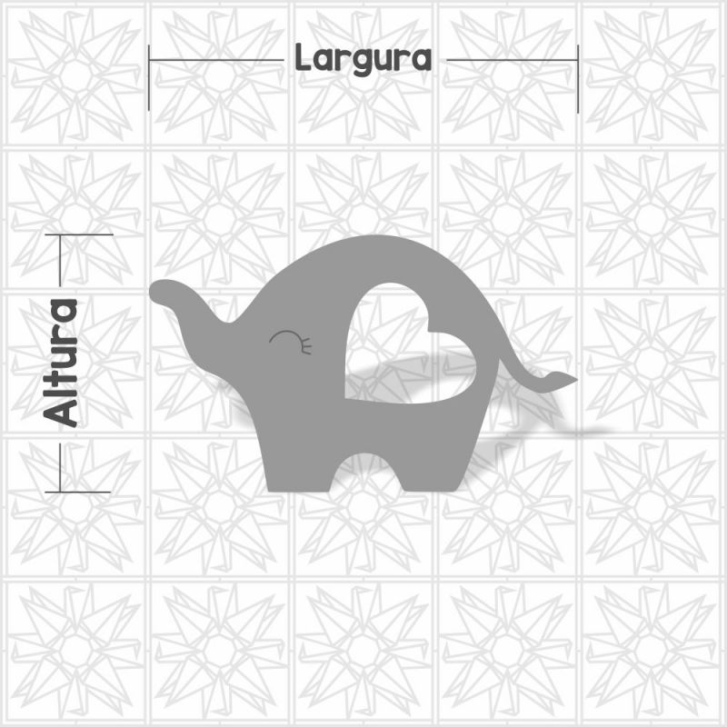 Elefante vazado coração