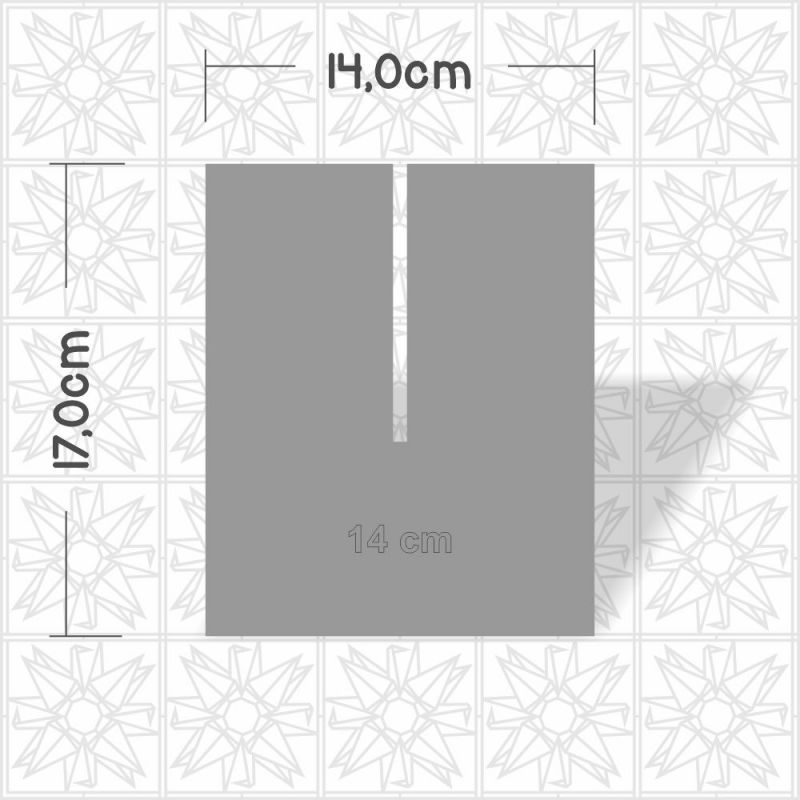 Gabarito/Molde para laço 14 cm