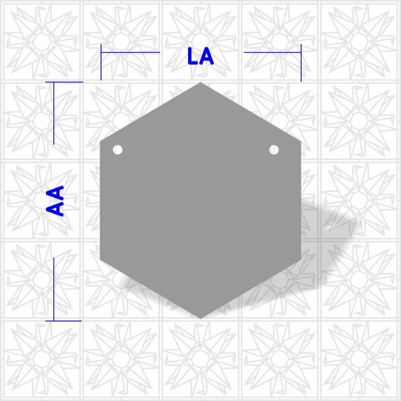 Hexágono com 2 furos