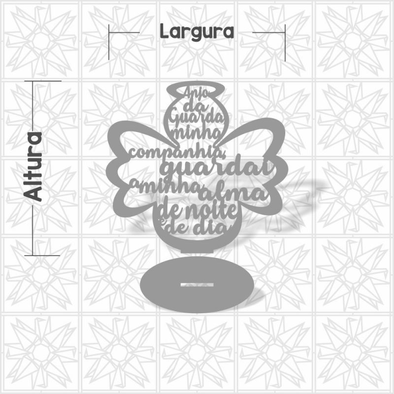 Oração Anjo da Guarda com base em MDF de 3mm cru