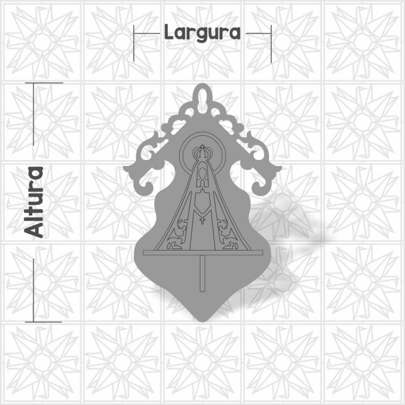 Oratório com Nossa Senhora em MDF de 3mm Cru