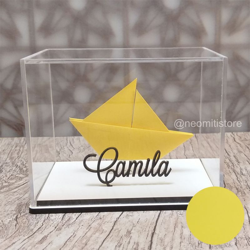 Origami Barco - Amarelo