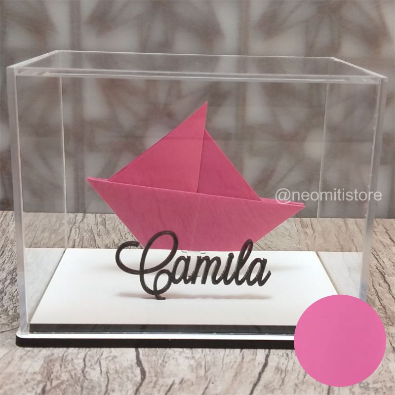 Origami Barco - Rosa