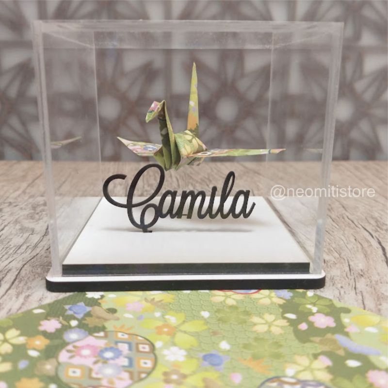 origami Tsuru - Floral Verde Claro