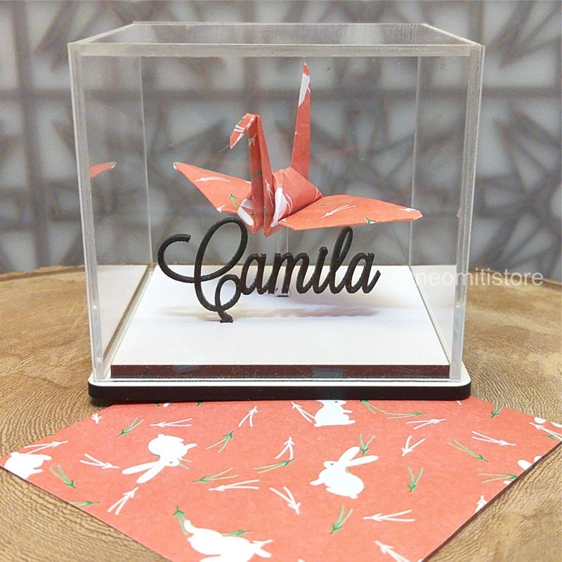 Origami Tsuru - Laranja escuro