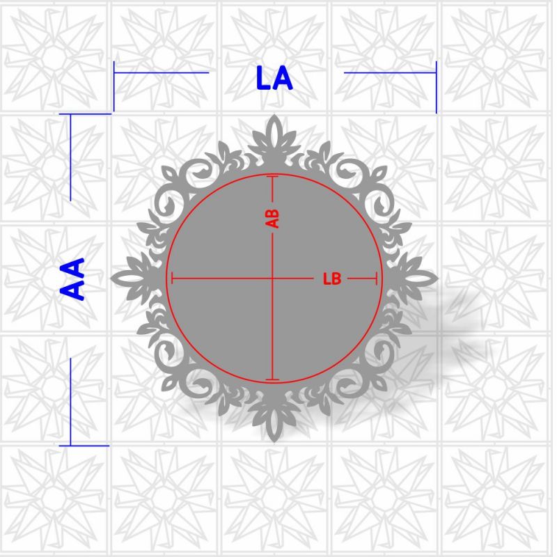 Paca decorativa circular com arabesco