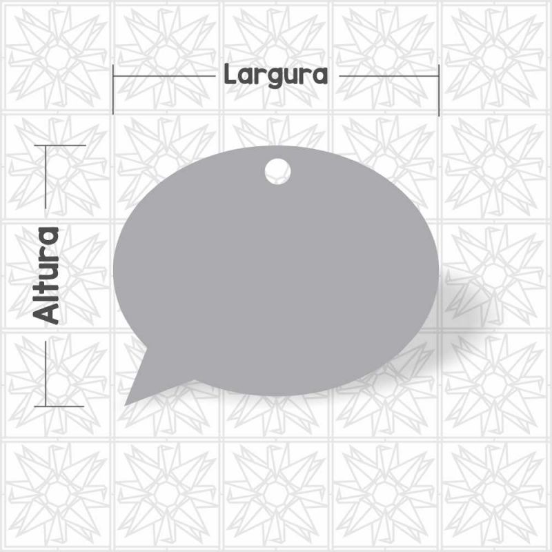 Placa balão de conversa com furo