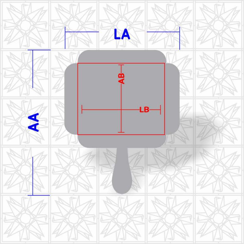 Placa com cabo retangular