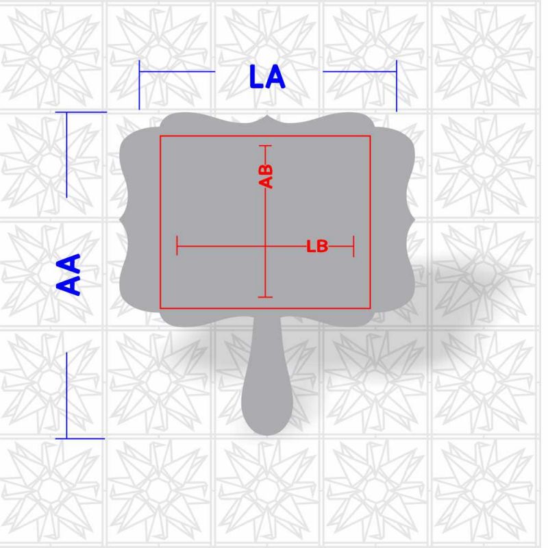 Placa com cabo retangular