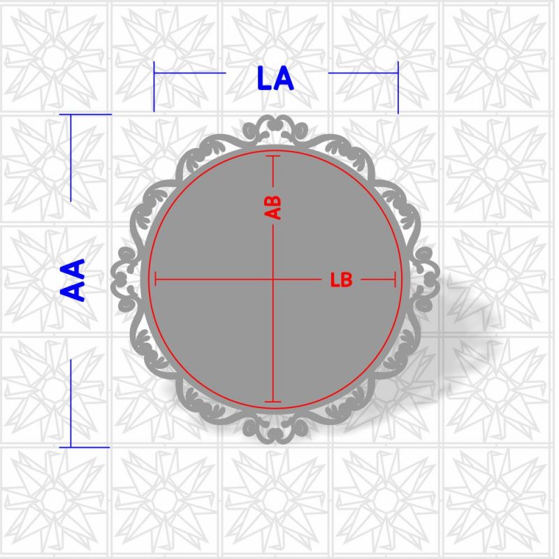 Placa decorativa circular com arabesco