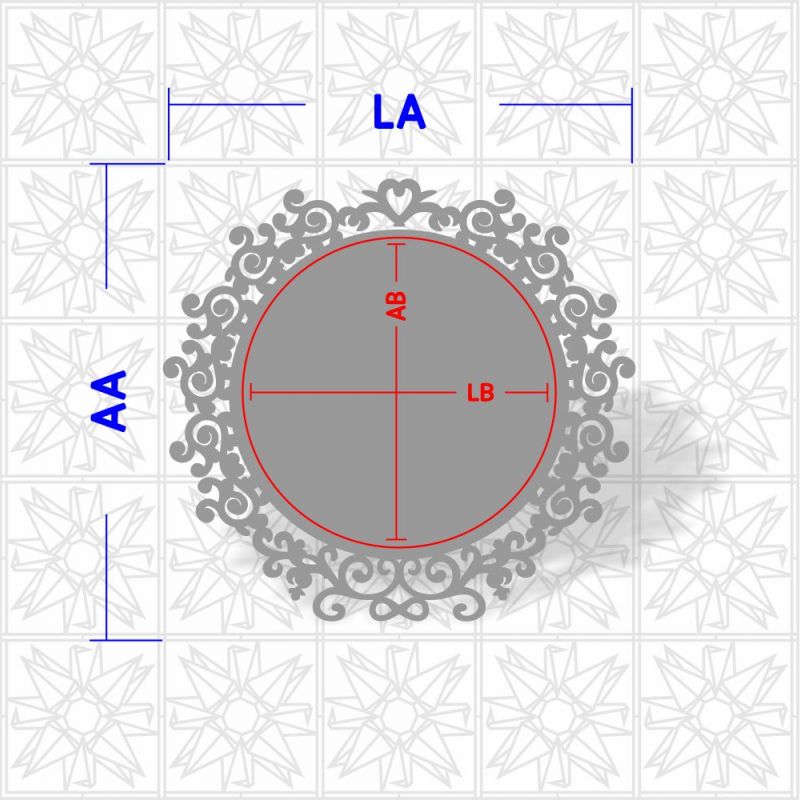 Placa decorativa circular com arabesco