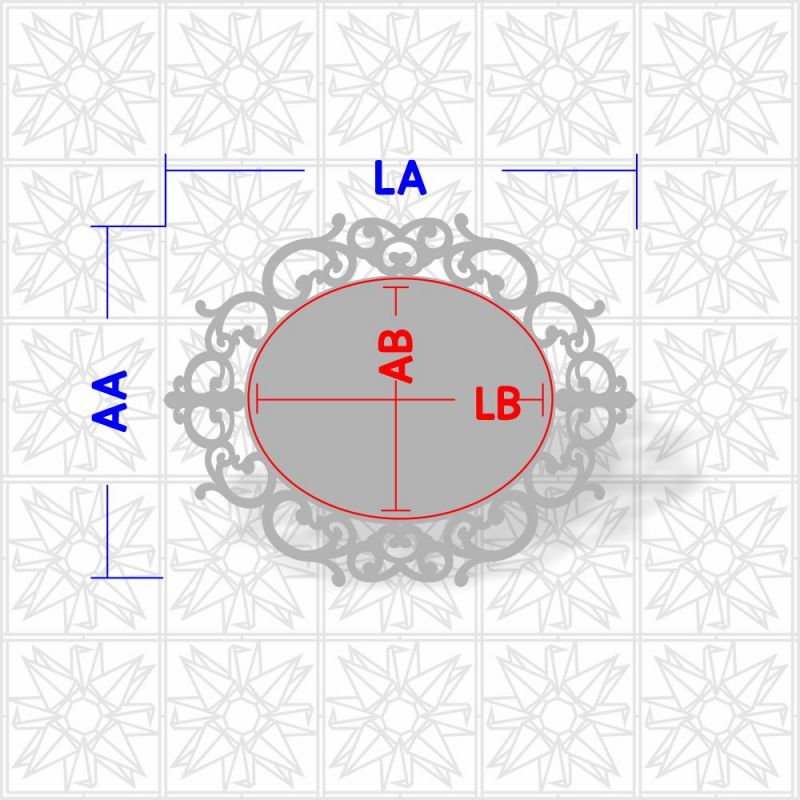 Placa Decorativa Oval com Arabesco