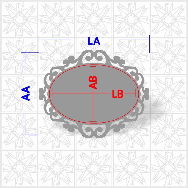 Placa Decorativa Oval com Arabesco
