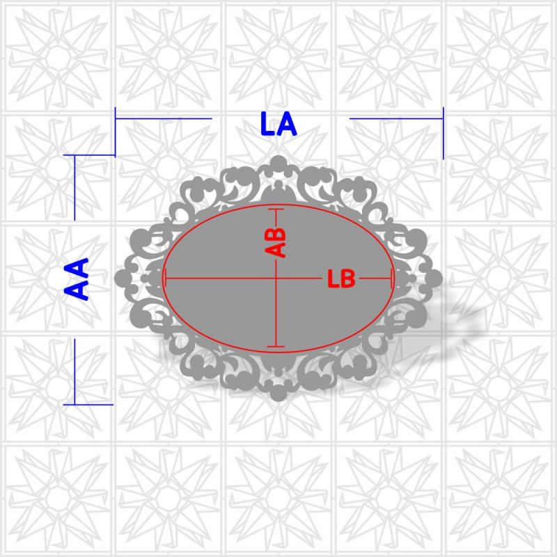 Placa decorativa Oval com arabesco