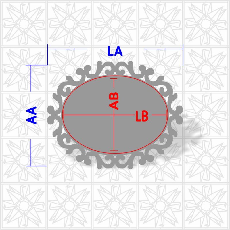 Placa Decorativa Oval com Arabesco