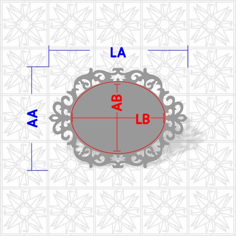 Placa Decorativa oval com arabesco