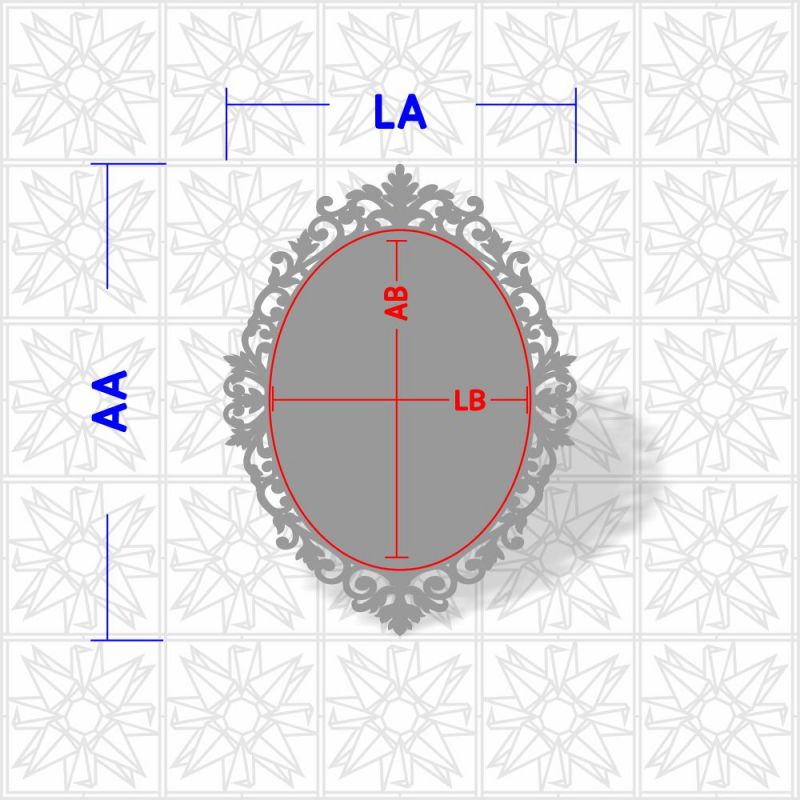 Placa decorativa oval com arabesco