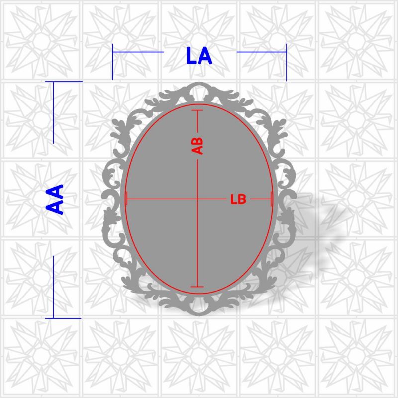 Placa decorativa oval com arabesco