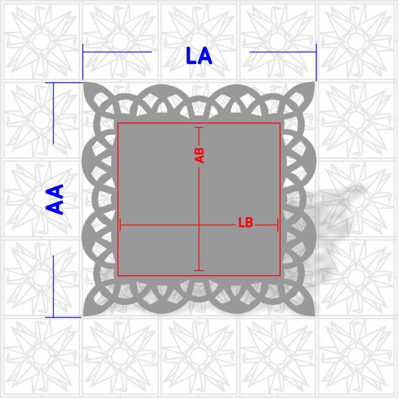 Placa decorativa quadrada