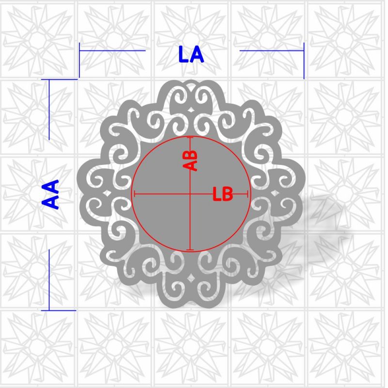 Placa decorativa redonda com arabesco