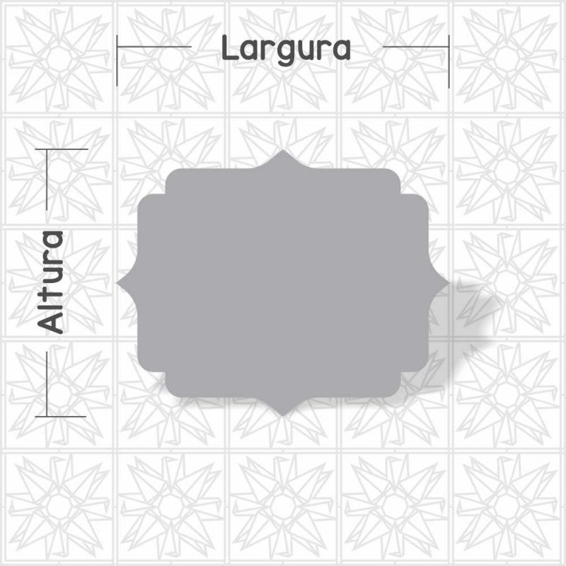 Placa decorativa retangular irregular 