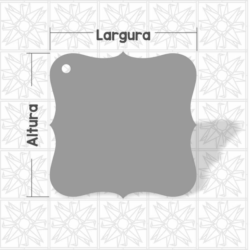 Placa irregular quadrada- 1 furo