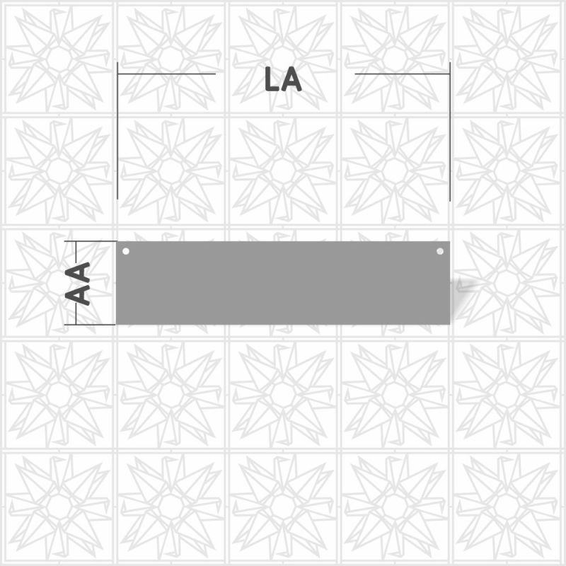 Placa retangular com 2 furos