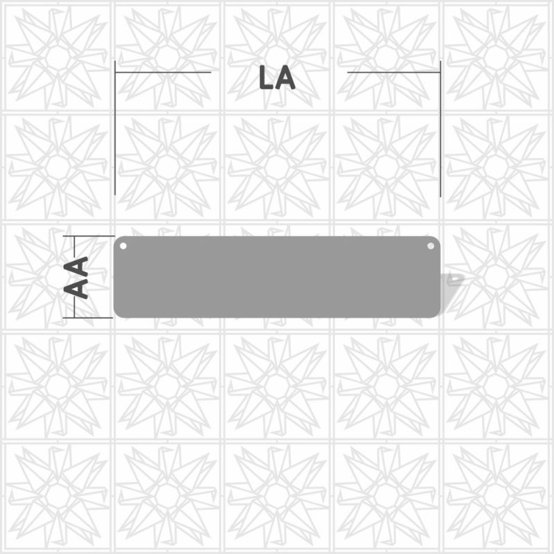 Placa retangular com 2 furos