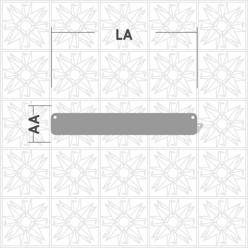 Placa retangular com 2 furos