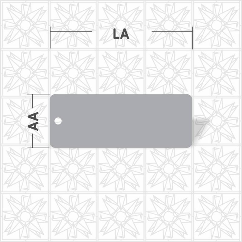 Placa retangular lisa canto arredondado com furos