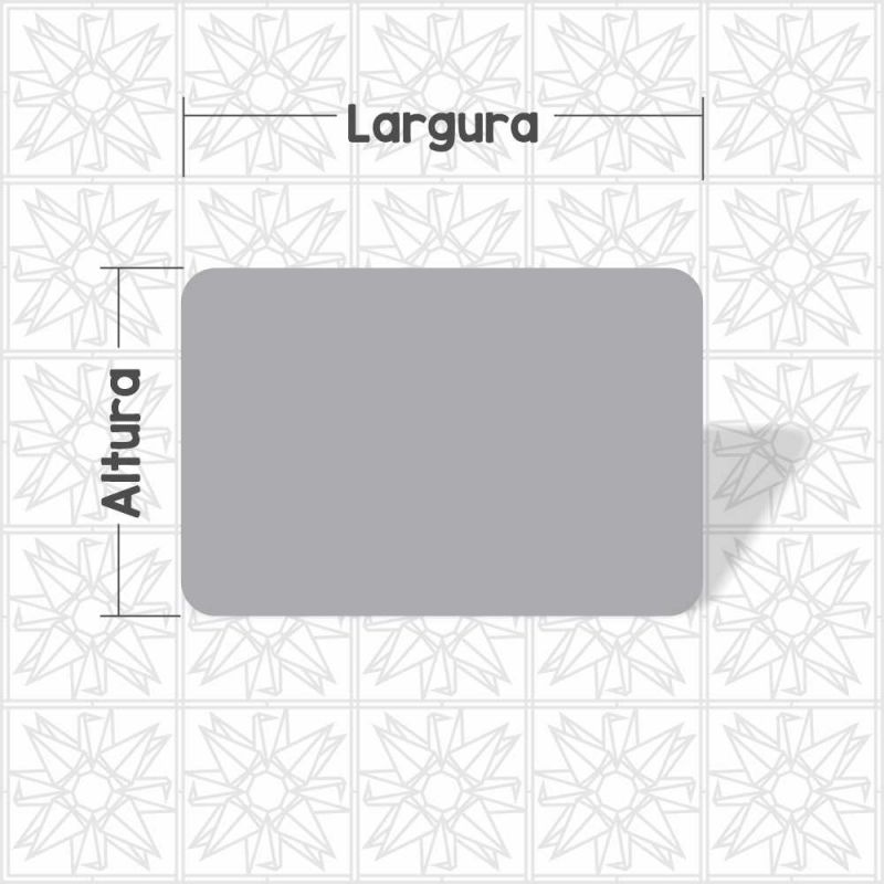 Placa retangular lisa com cantos arredondados