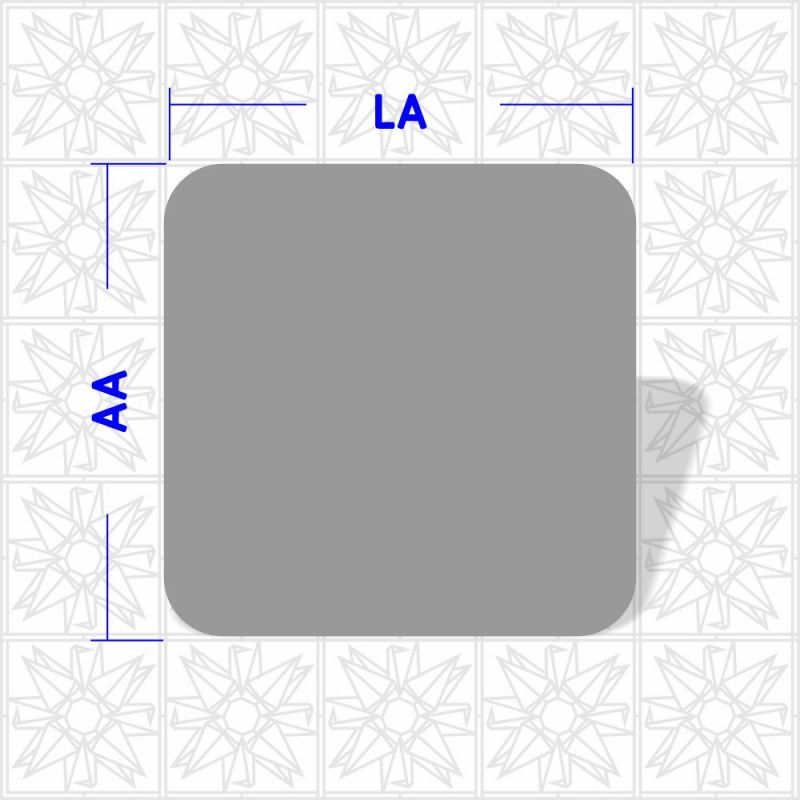 Quadrado liso - cantos arredondados