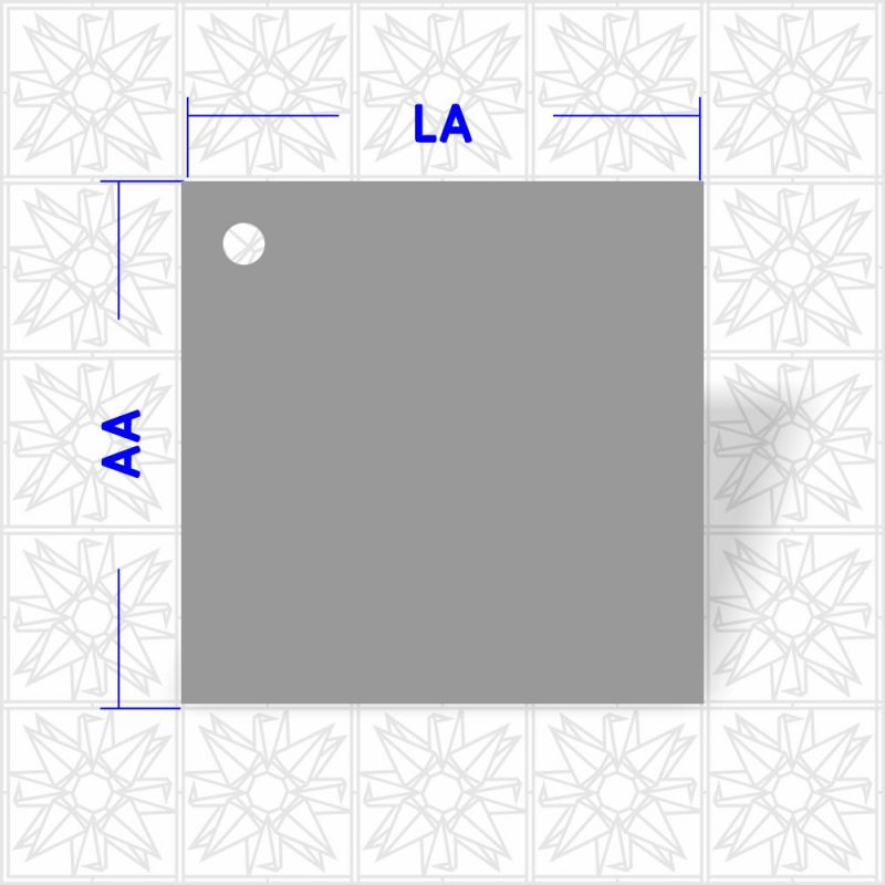 Quadrado liso com um furo