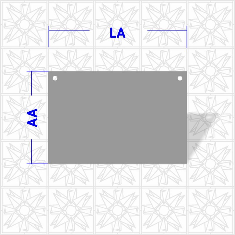 Retângulo liso com 2 furos - Horizontal