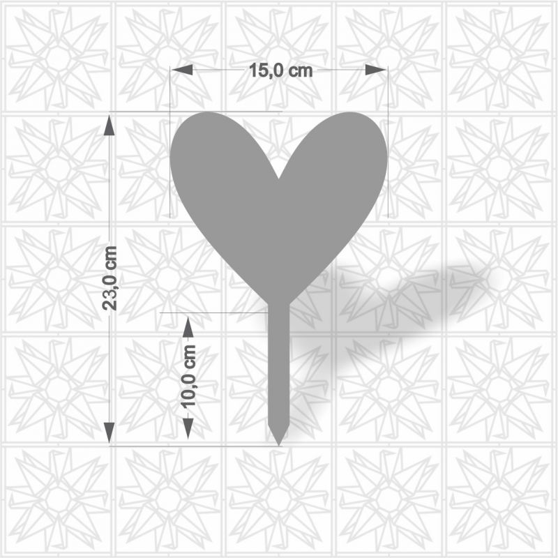 Topo de bolo - Coração com haste