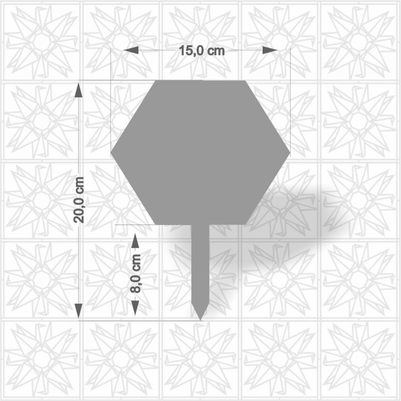 Topo de bolo - Hexágono com haste