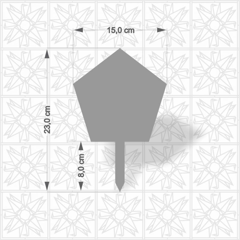 Topo de bolo - Pentágono com haste